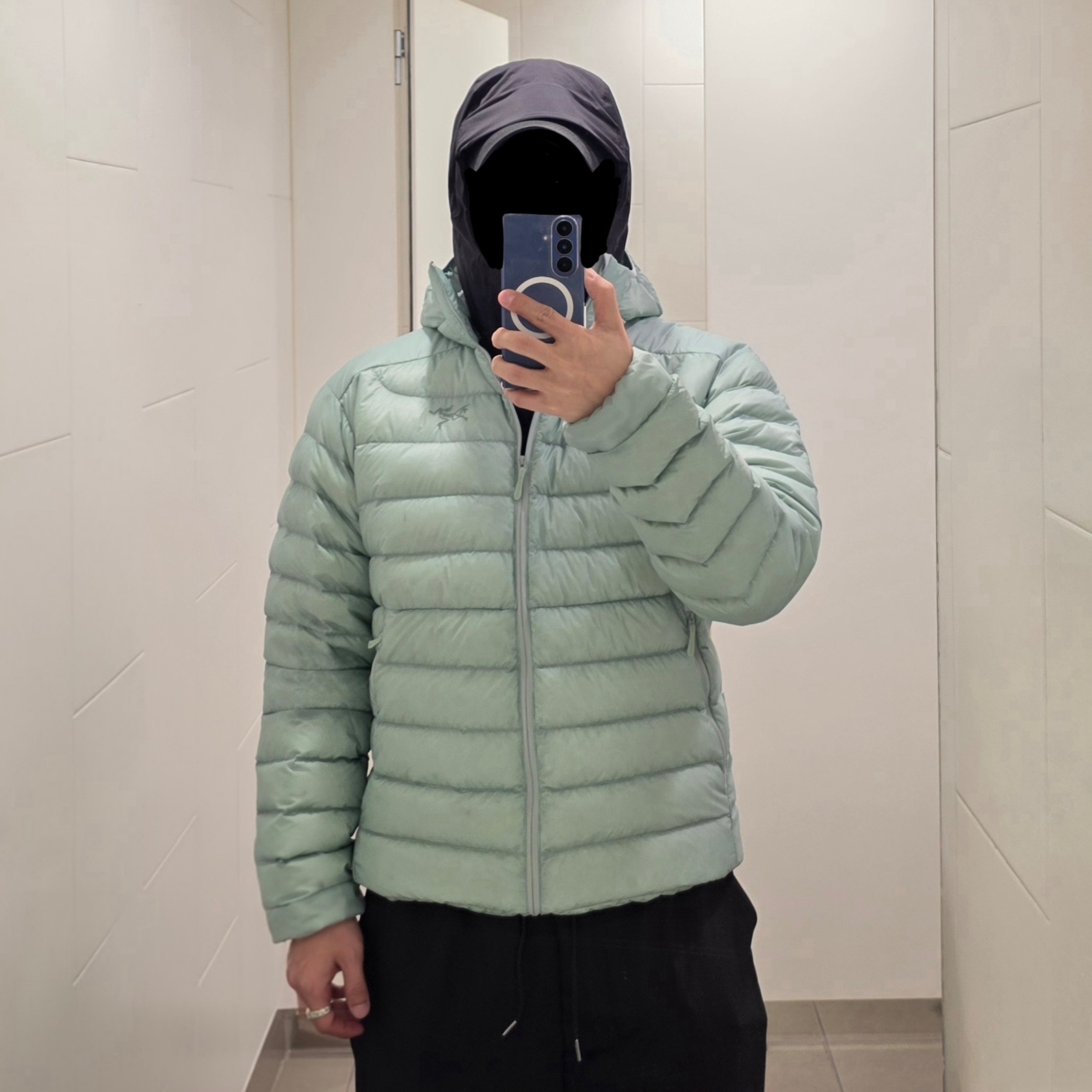 Arc'teryx Cerium Hoody Forage Verve, Arc'teryx Cerium Hoody Stone Green 착용 스타일 - 2