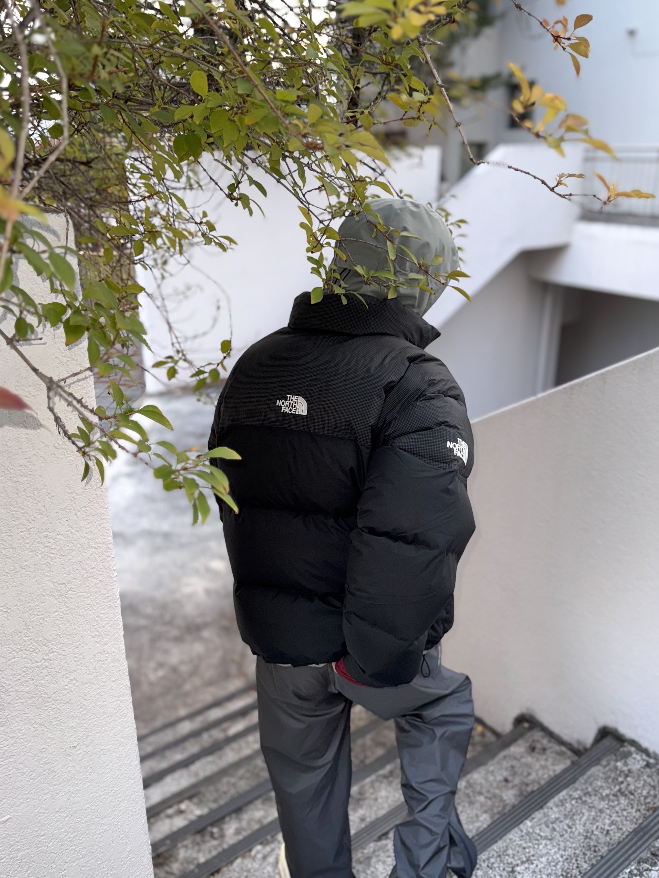 The North Face Remaster Down Jacket Black - 25FW, On Running x Post Archive Faction (Paf) Cloudmonster 2 Seedling White 착용 스타일 - 2