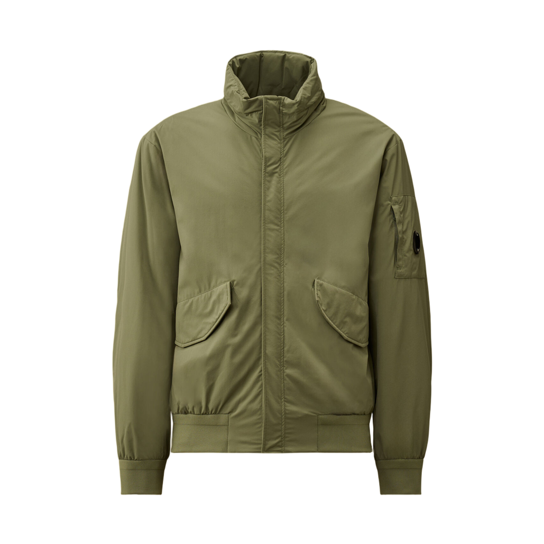 C.P. 컴퍼니 프로텍 후드 봄버 패딩 자켓 그린 바나나 - 25FW(C.P. Company Pro-Tek Hooded Bomber Padded Jacket Green Banana - 25FW)