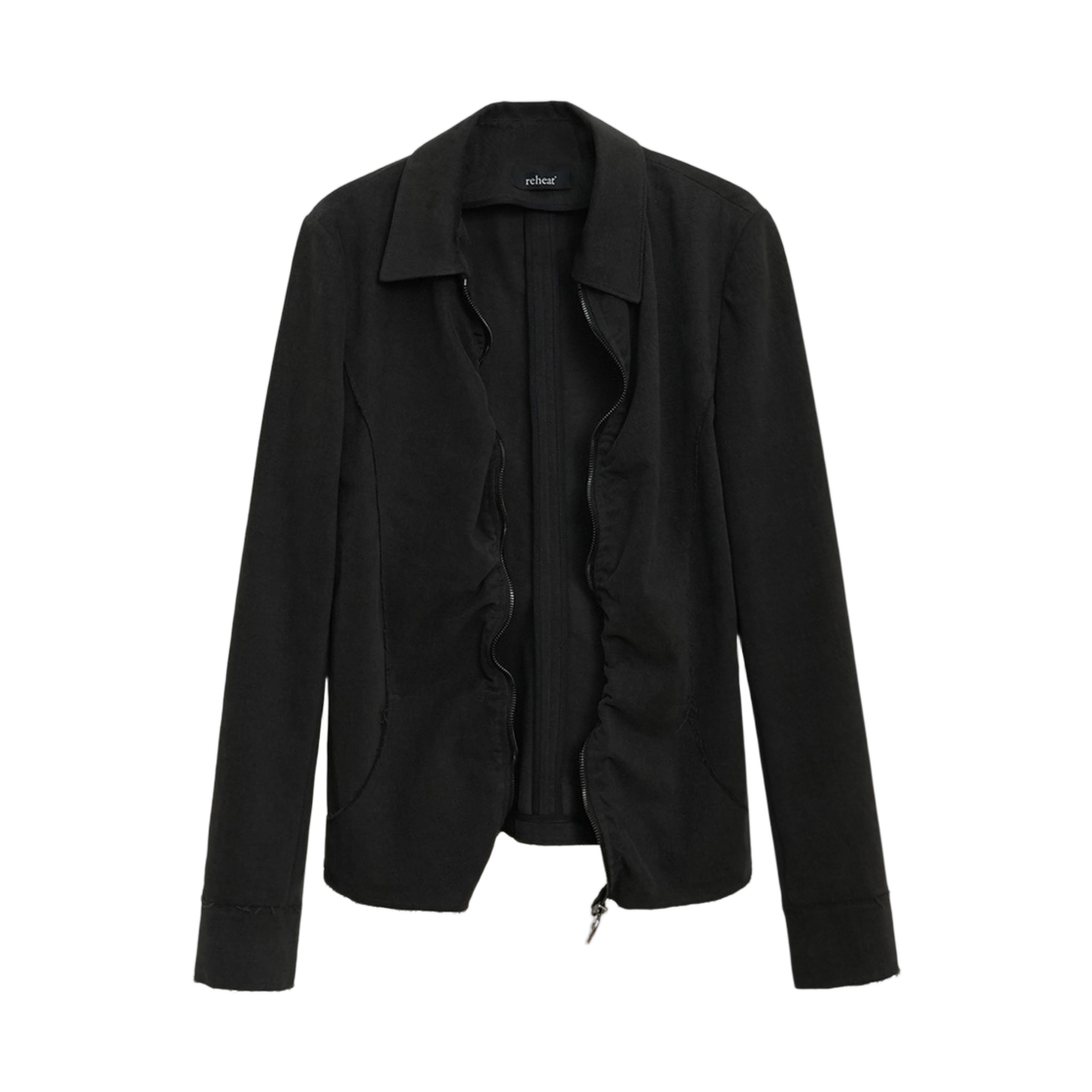 리히트 웨이비 지퍼 자켓 차콜(Reheat Wavy Zipper Jacket Charcoal)