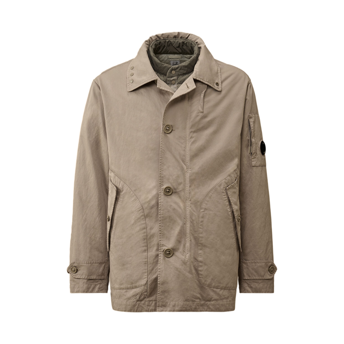 C.P. 컴퍼니 마이크로 케이 후드 렌즈 코트 런던 포그 그레이 - 25FW(C.P. Company Micro Kei Hooded Lens Coat London Fog Grey - 25FW) - 1