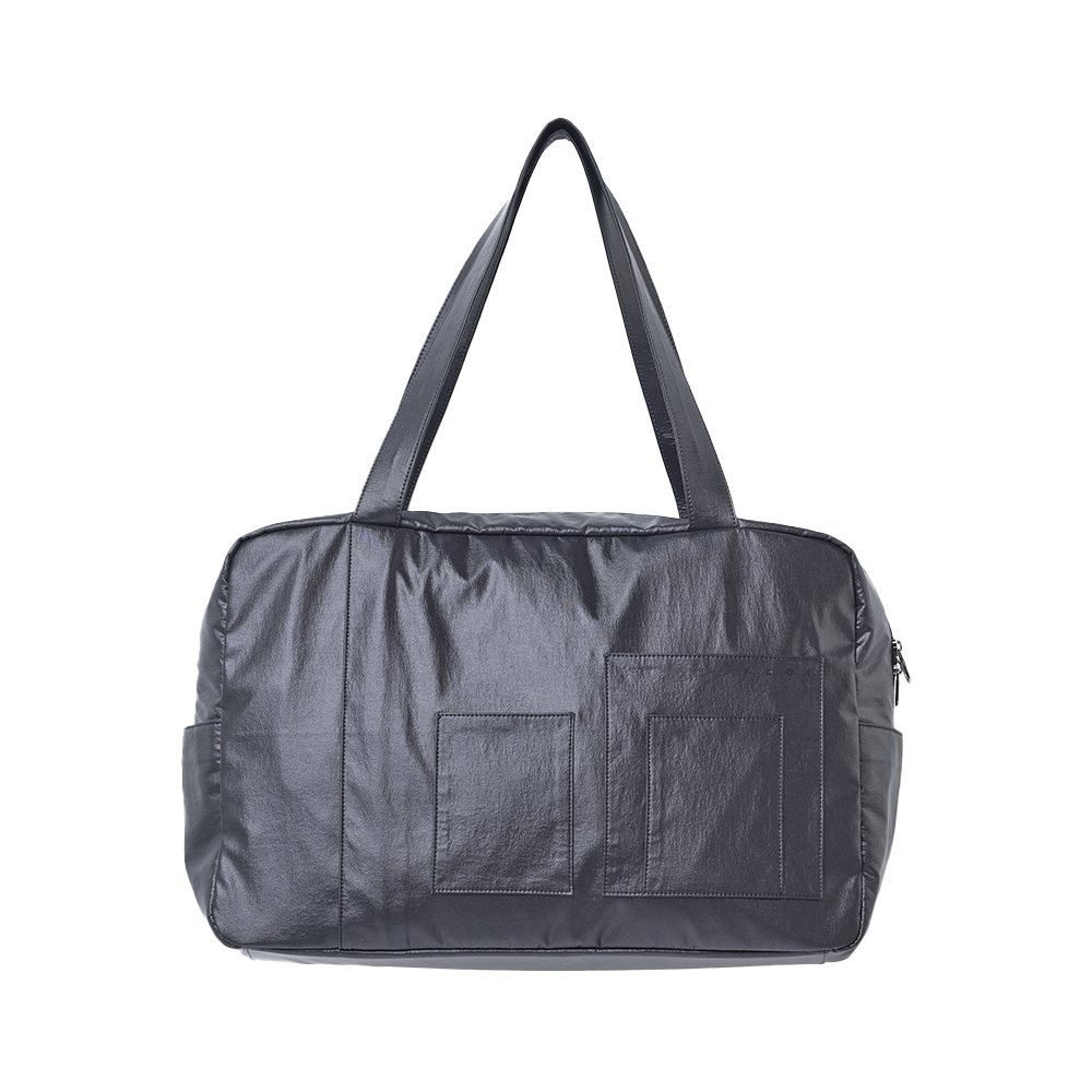 아코크 글로시ㅏ 그리드 더플 라지 백 블랙(ACOC Glossy Grid Duffle L Bag Black)
