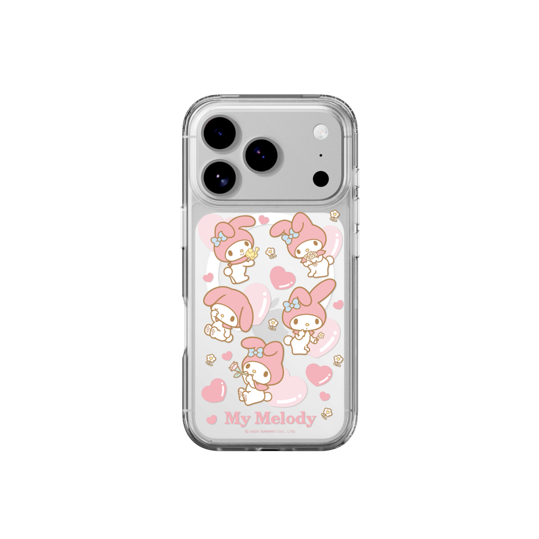 에스엘비에스 마이멜로디 패턴 맥세이프 케이스 for iPhone 17 Series(SLBS MY MELODY Pattern Clear Magnet Case for iPhone 17 Series)