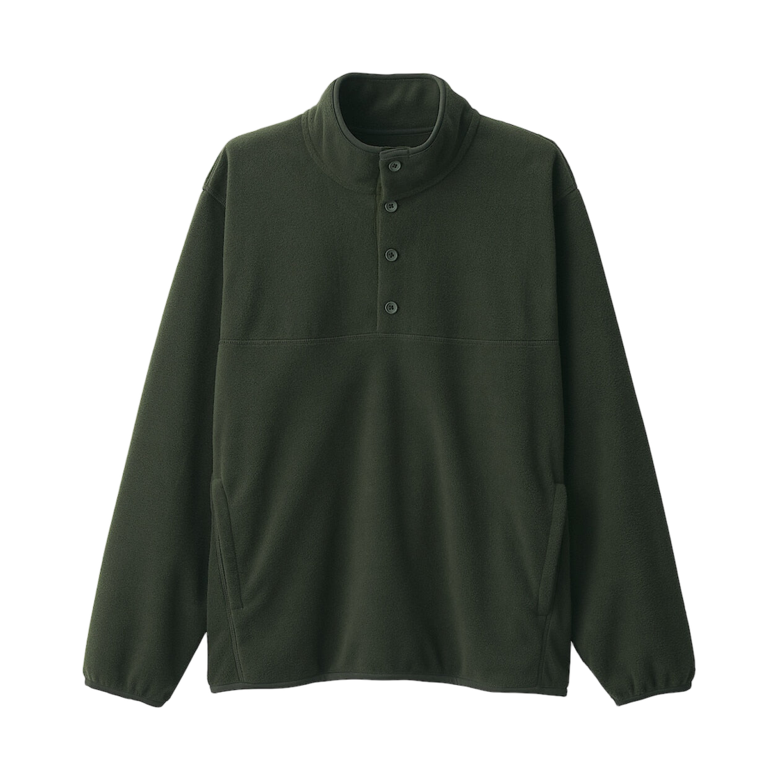 무인양품 재생 플리스 풀오버 카키 그린(MUJI Recycled Fleece Pull Over Khaki Green)