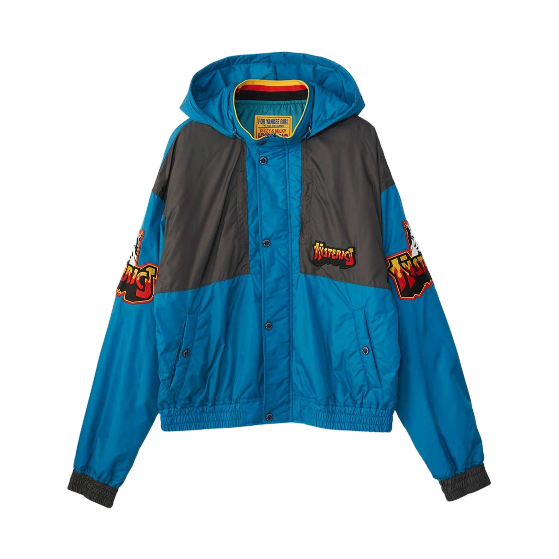 01253AB03 (W) Hysteric Glamour Bad Ass Fire Hooded Blouson Blue