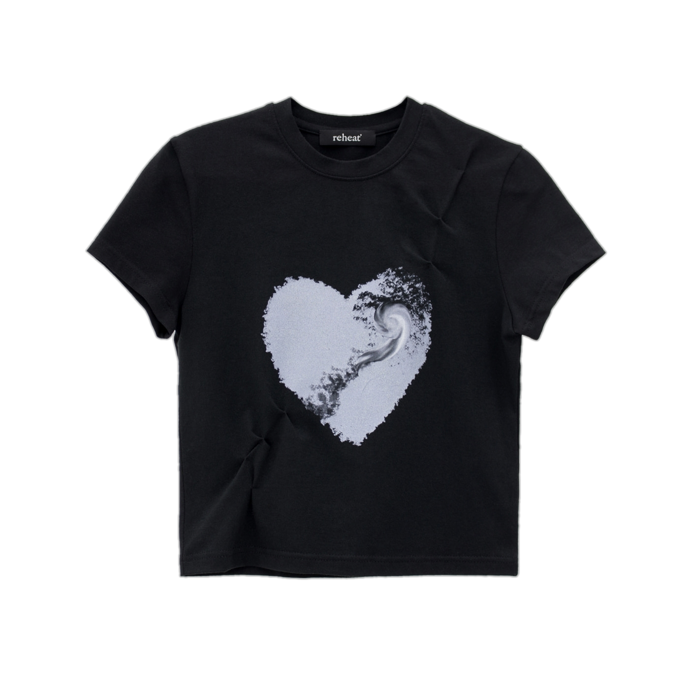 리히트 하트 클라우드 티셔츠 블랙(Reheat Heart Cloud T-Shirt Black)