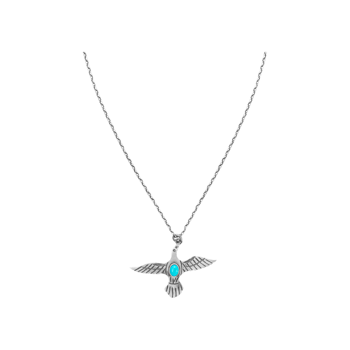 NSVTQ1BN Bőr Bird Necklace (turquoise)