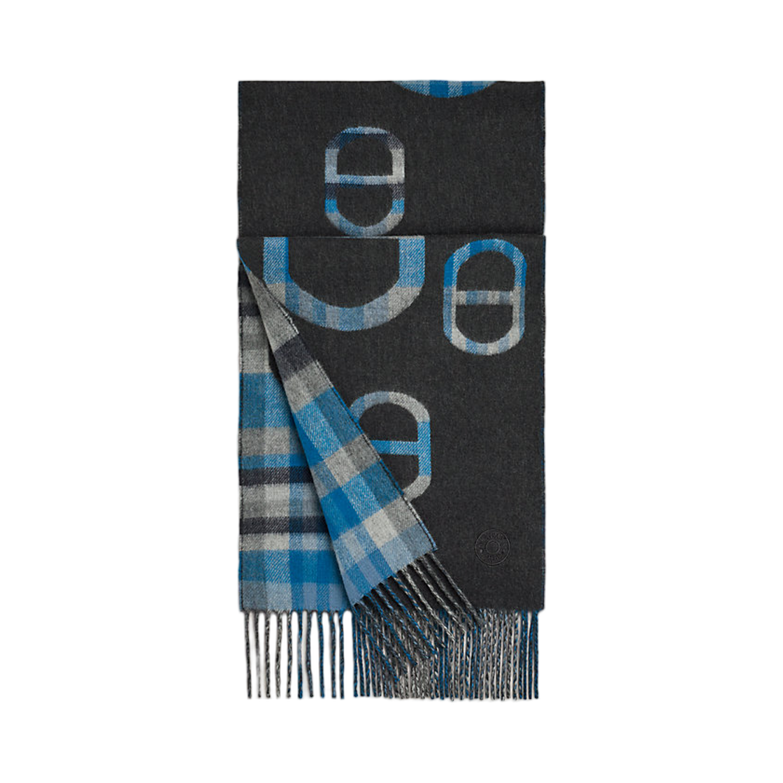 에르메스 타탄 마이옹 머플러 앤트러사이트 블루(Hermes Tartan Maillons Muffler Anthracite Bleu) - 1