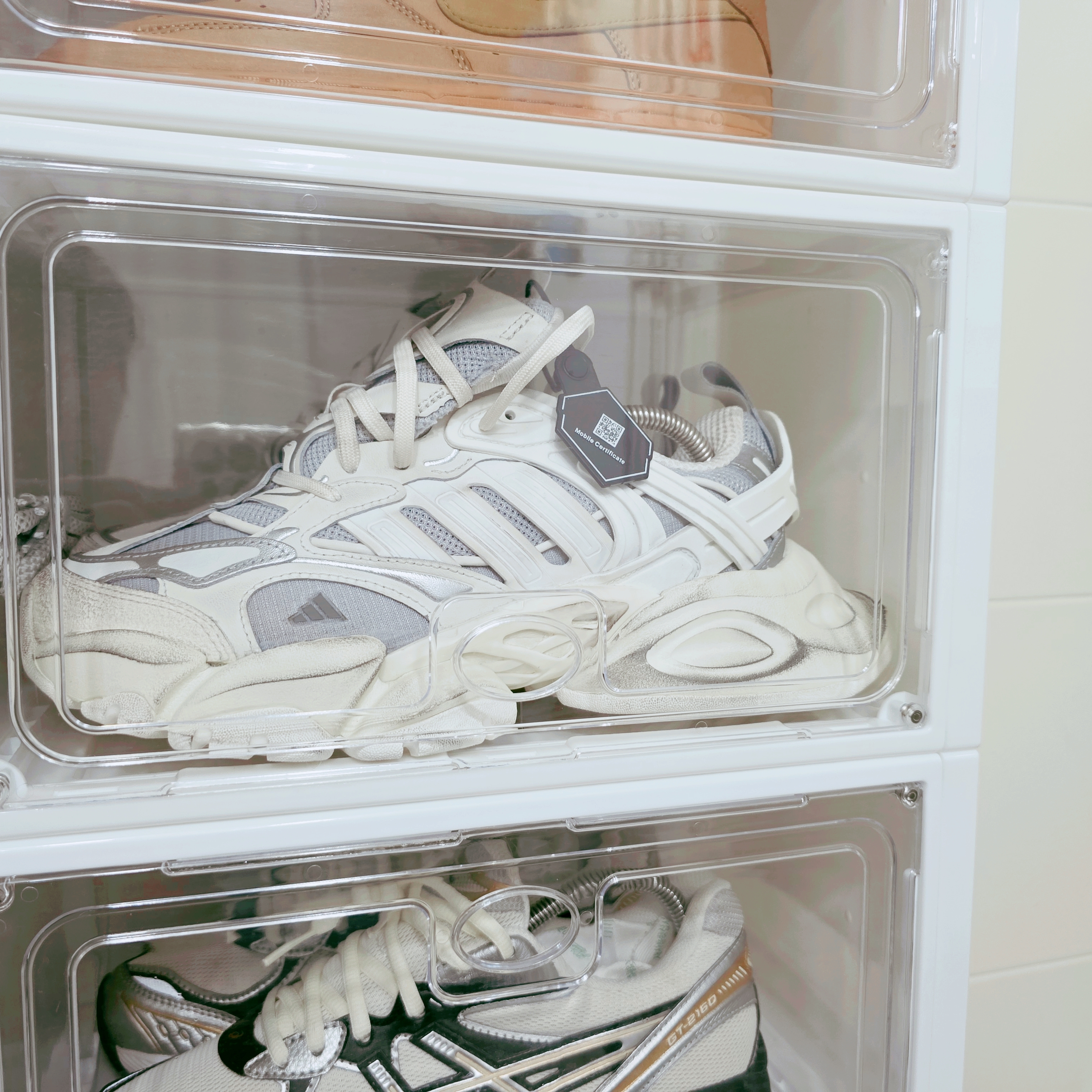 Adidas Vento XLG Deluxe Sneakers Core White Silver Metallic 착용 스타일 - 1