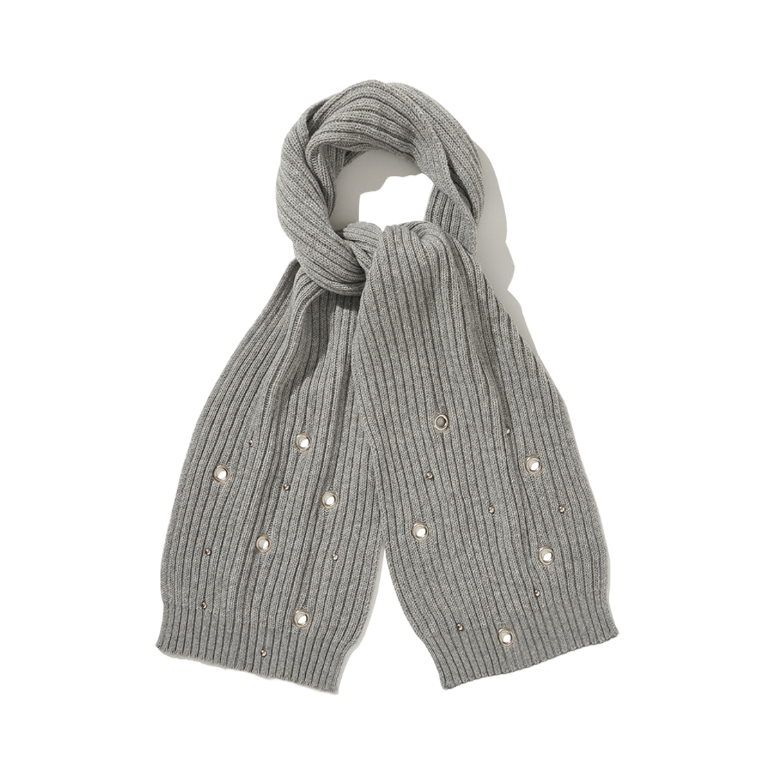 디오스피스 아일렛 스터드 머플러 그레이(DAUSPICE Eyelet Stud Muffler Gray)