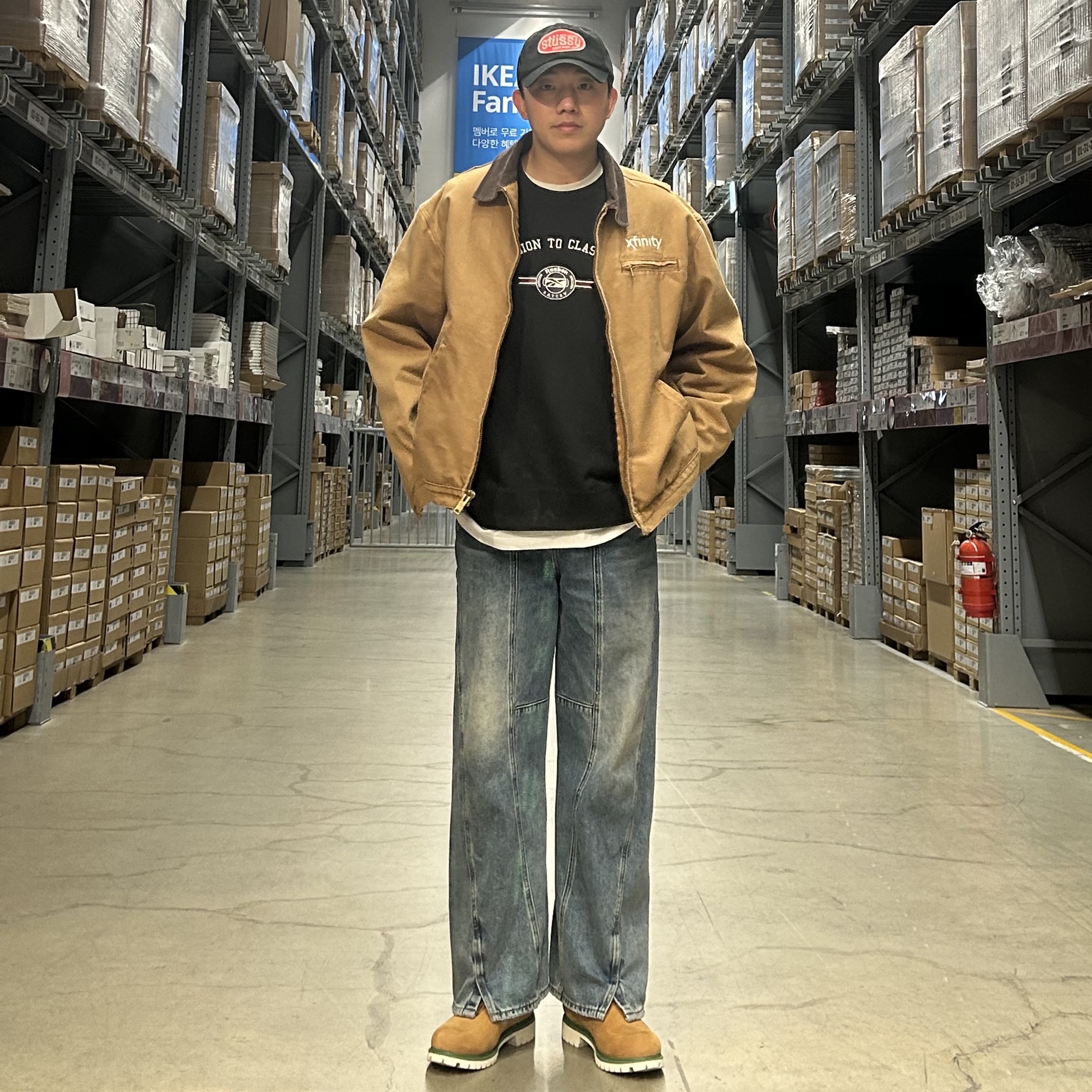Stussy x Our Legacy Work Shop Mid-depth Cap Black, Kasina x Timberland 6 In Premium Vibram Gtx Wheat - Wide 착용 스타일 - 4