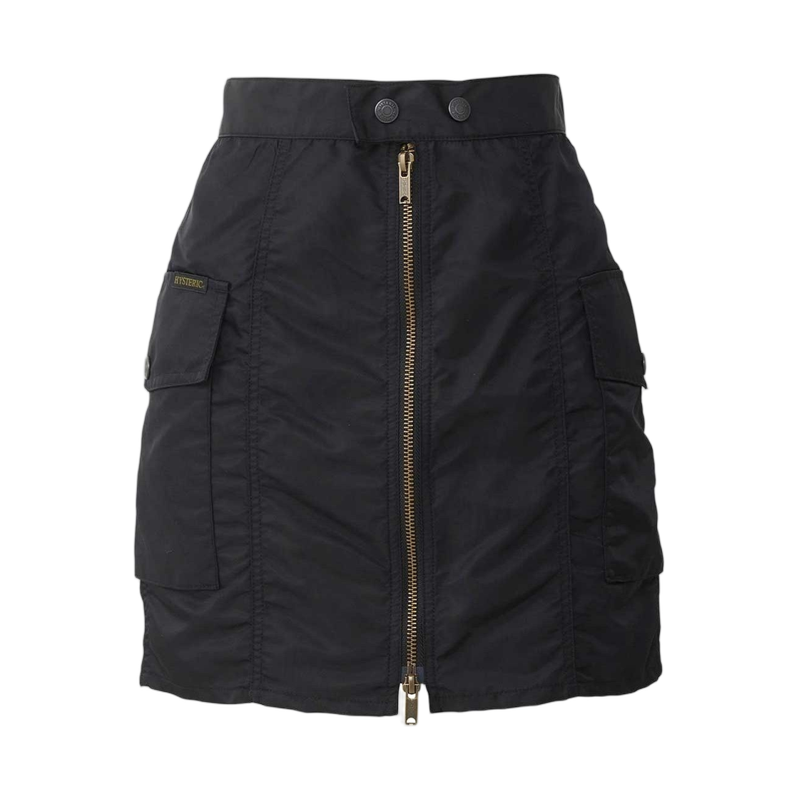 01253AK02 (W) Hysteric Glamour Front Zip Nylon Mini Skirt Black