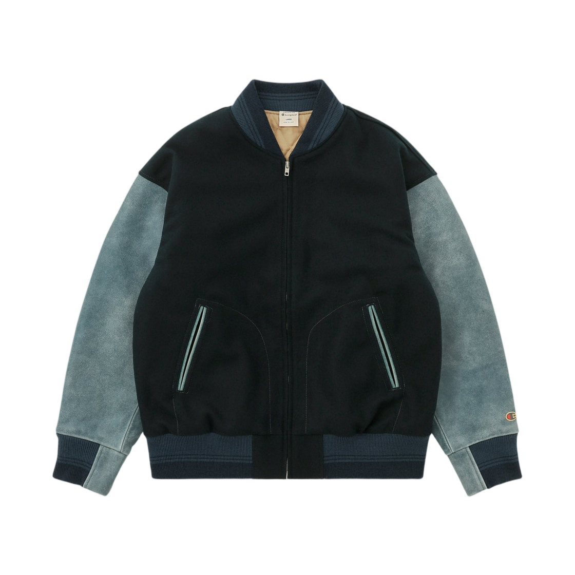 카키스 x 챔피온 클럽 바시티 자켓 틴트 네이비(Khakis x Champion Club Varsity Jacket Tint Navy)