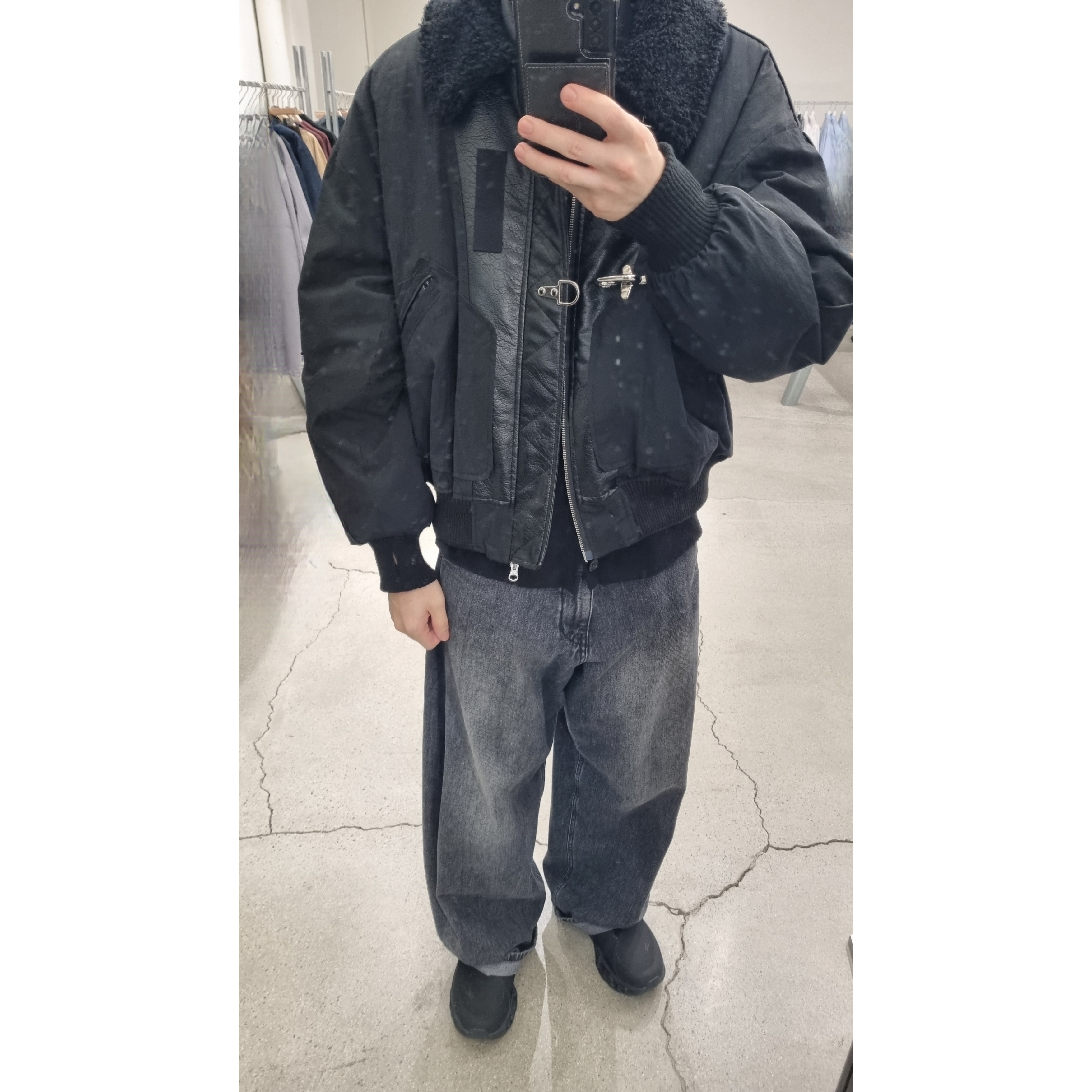 On Running x Post Archive Faction (Paf) Cloudmonster 2 Black Magnet 착용 스타일 - 1