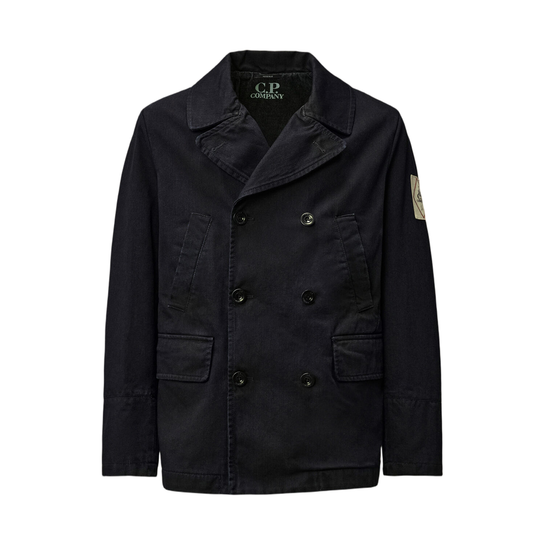 C.P. 컴퍼니 3/4 플래팅 데님 피 코트 데님 블루 - 25FW(C.P. Company 3/4 Plated Denim Pea Coat Denim Blue - 25FW) - 1