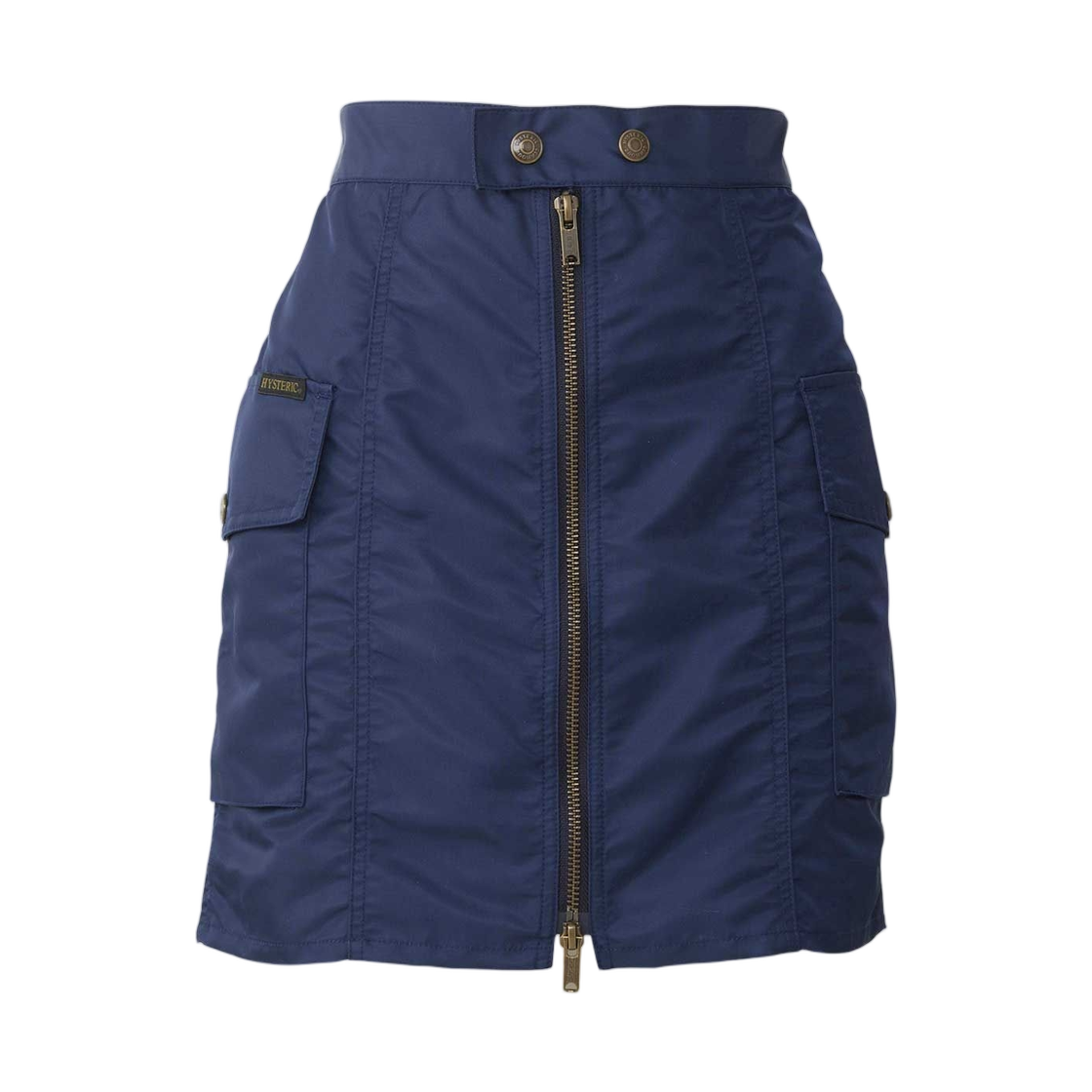 01253AK02 (W) Hysteric Glamour Front Zip Nylon Mini Skirt Navy