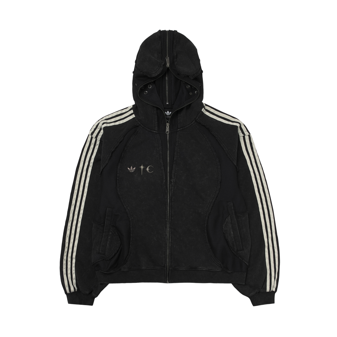 KC2209 Adidas x Thug Club Teamgeist Sweat Hooded Zip Up Black - US Sizing