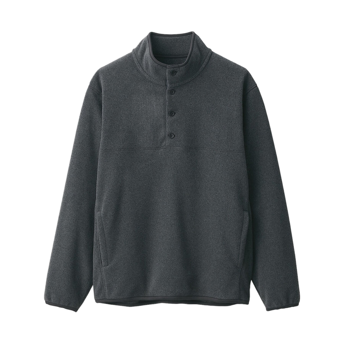 AB1P9A5A MUJI Recycled Fleece Pull Over Charcoal Gray