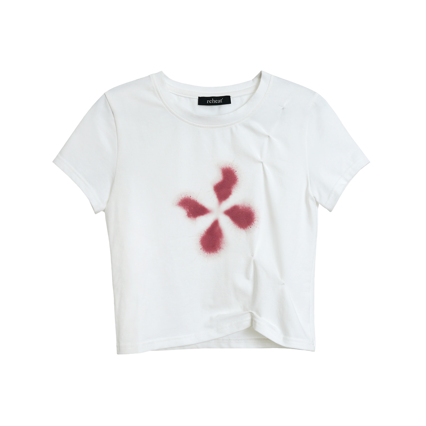 리히트 핀치드 클로버 티셔츠 화이트(Reheat Pinched Clover T-Shirt White)
