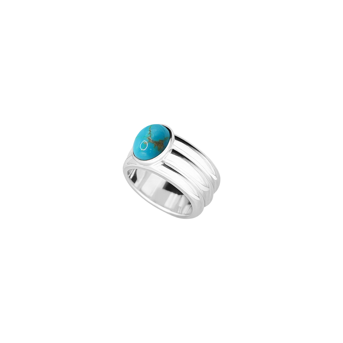 RSVTQ1SCR Bőr Stacked Cabochon Ring (turquoise)
