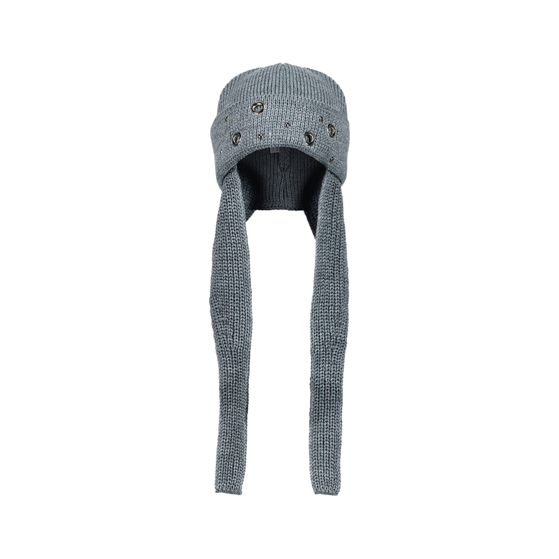 D25WBN01GR99 DAUSPICE Eyelet Stud Earflap Beanie Gray