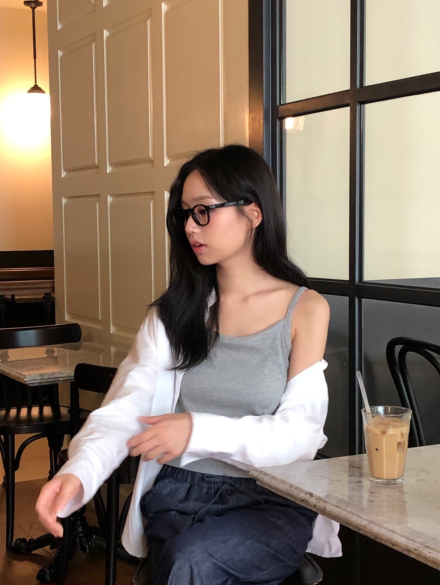 lash Lunettes 01 Black 착용 스타일 - 2