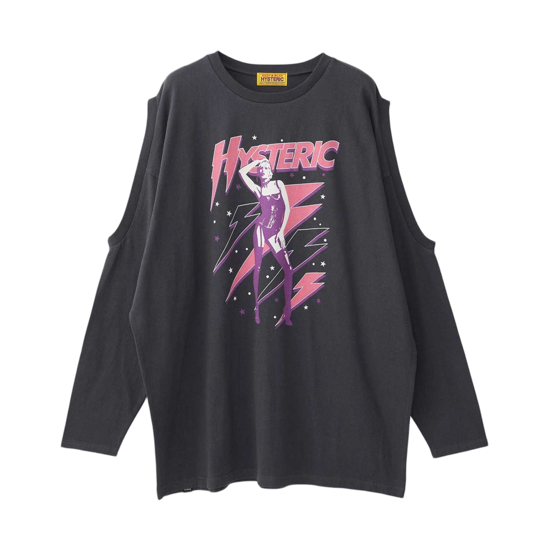 (W) 히스테릭 글래머 더 프리티스트 스타 오버사이즈 티셔츠 블랙((W) Hysteric Glamour The Prettiest Stars Oversized T-Shirt Black) - 1