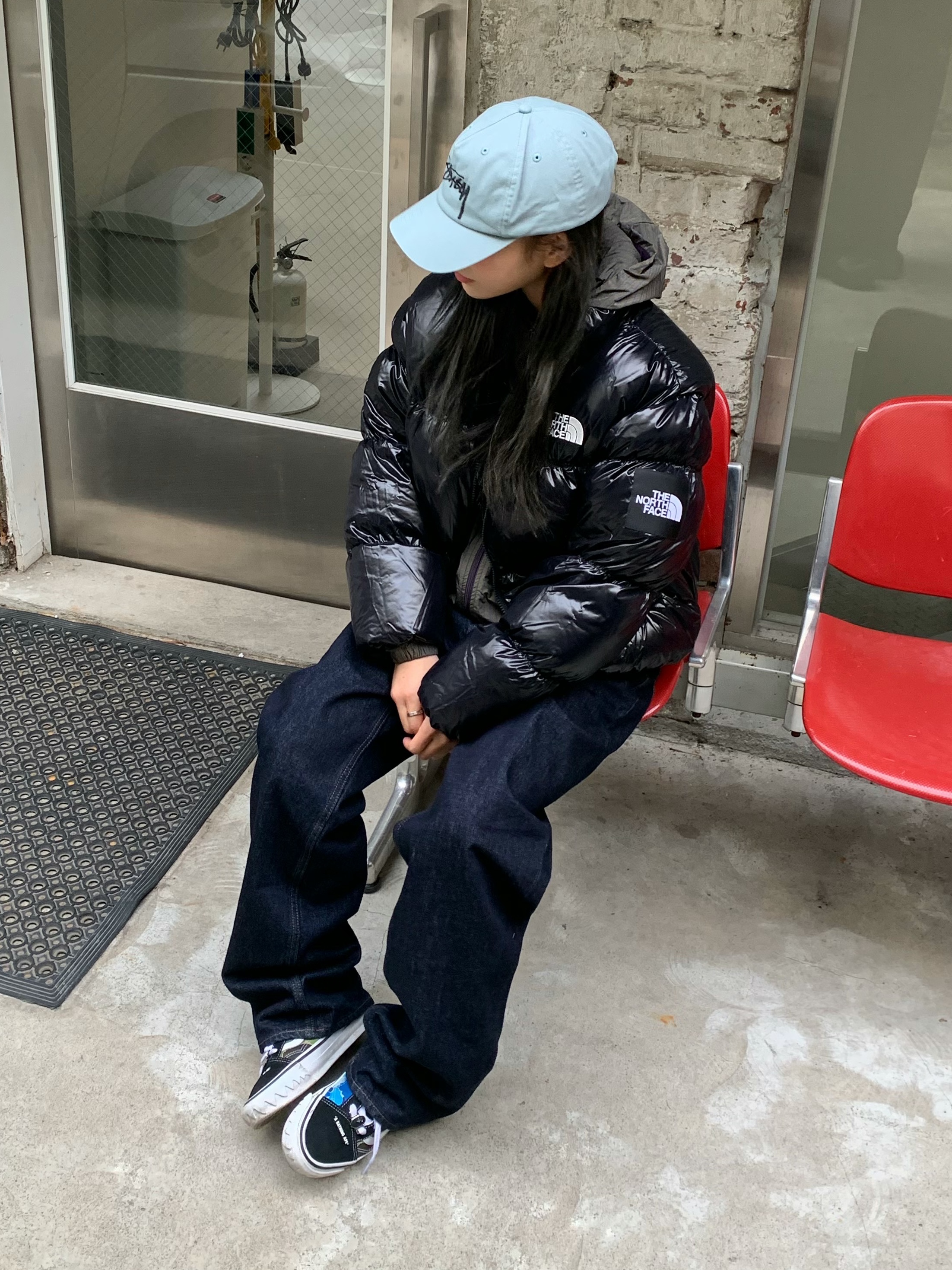 (W) The North Face Ella Down Jacket RDS Black - 25FW 착용 스타일 - 1