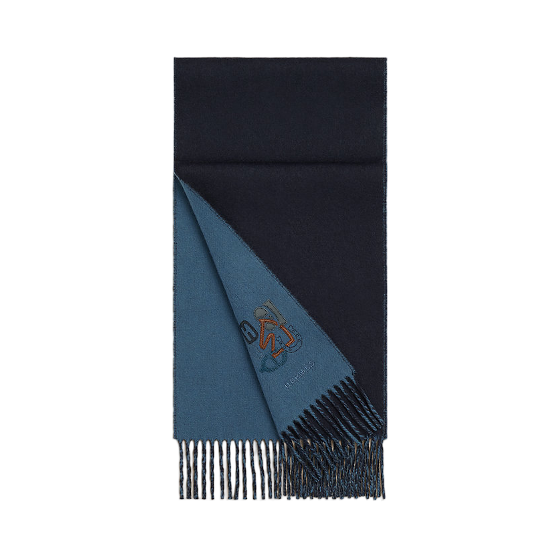 에르메스 렉토-베르소 PM H 퍼즐 머플러 블루 뜌르깽 마린(Hermes Recto-Verso Pm H Puzzle Muffler Bleu Turquin Marine)