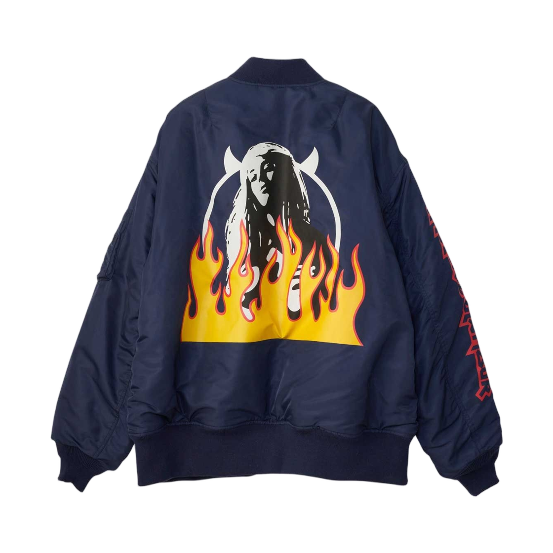 01253AB02 (W) Hysteric Glamour Devils Racing Ma-1 Navy