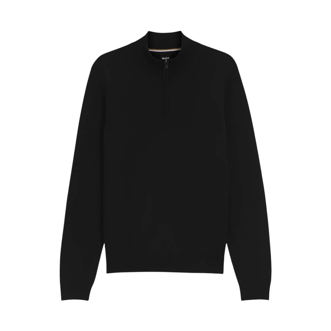50528300-001 Hugo Boss Virgin Wool Zip Neck Sweater Black