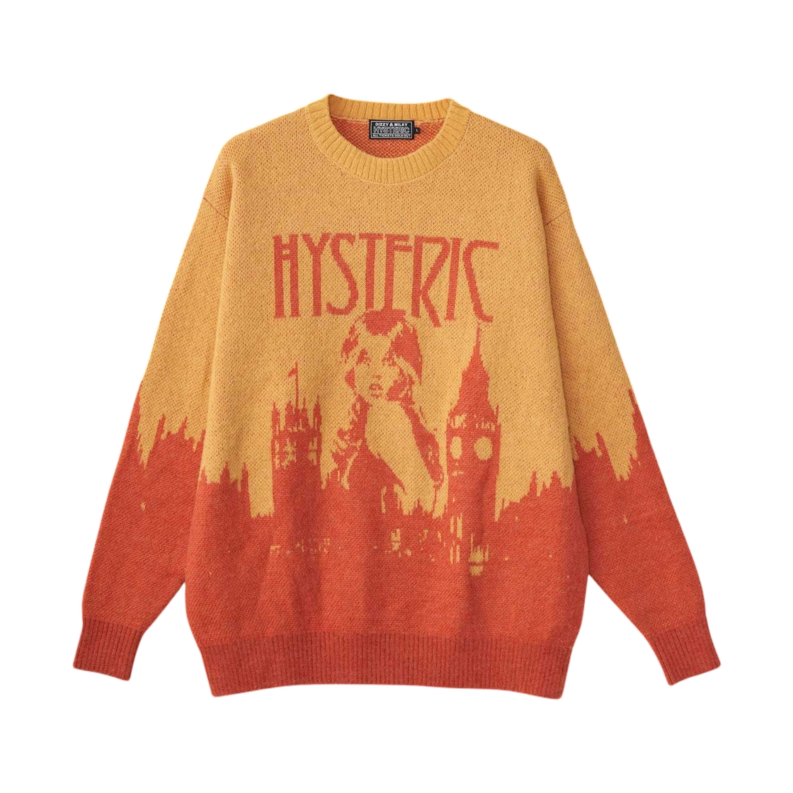 히스테릭 글래머 런던 콜링 자카드 스웨터 오렌지(Hysteric Glamour London Calling Jacquard Sweater Orange) - 1