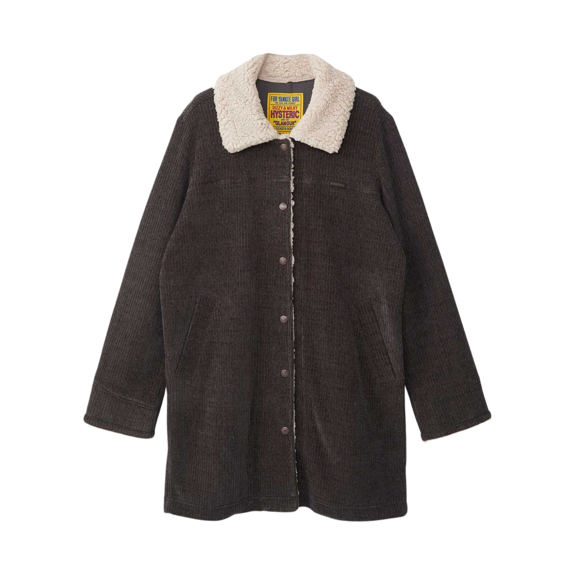 01253CJ03 (W) Hysteric Glamour Fleece-Lined Trench Coat Charcoal Gray