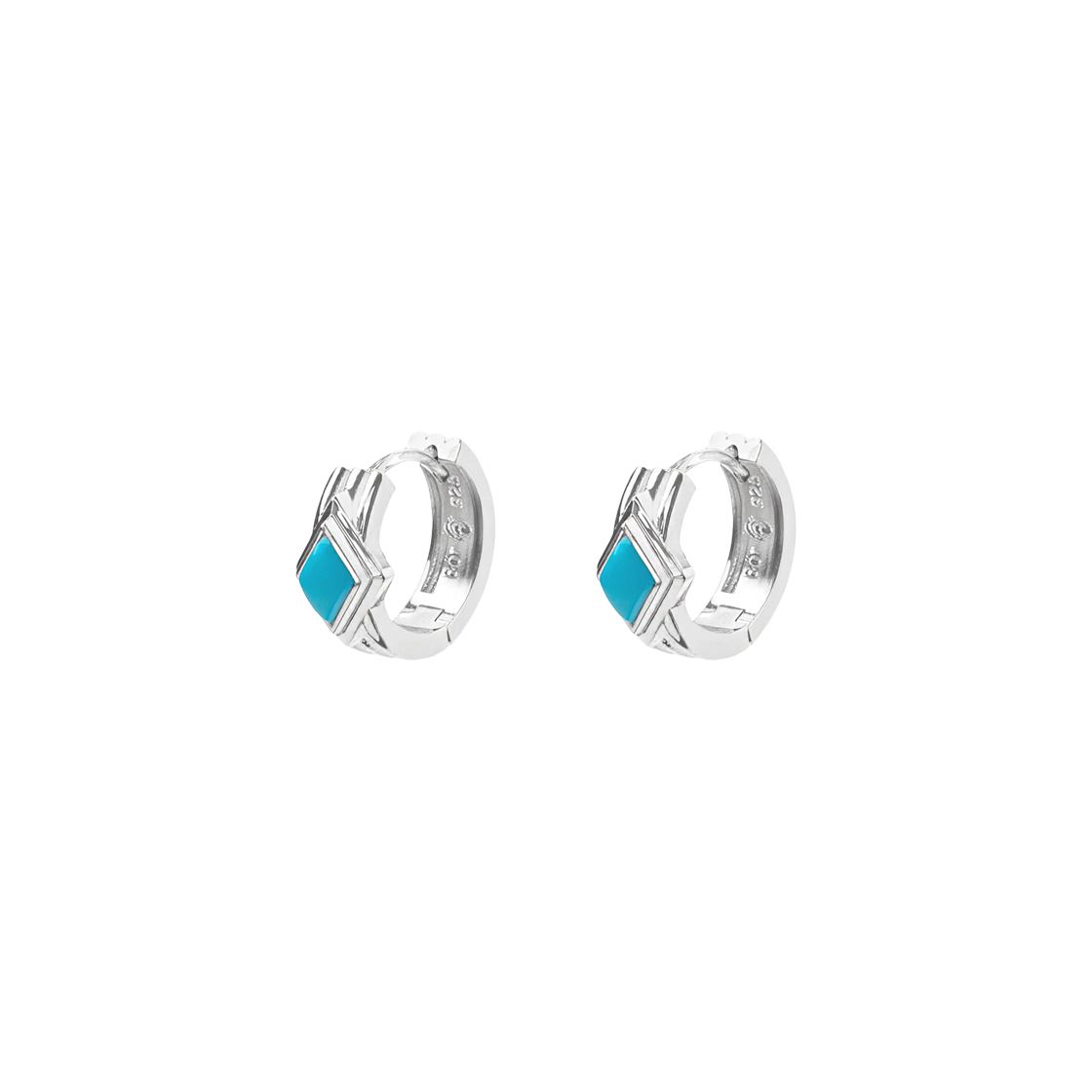 뵤르 롬버스 이어링 (터키석)(Bőr Rhombus Earrings (turquoise))