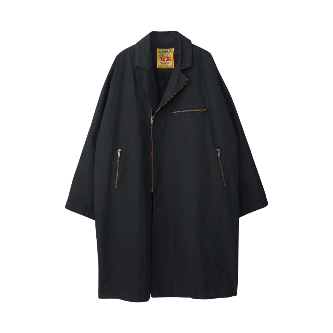 01253AC02 (W) Hysteric Glamour Break To Me Jacquard Coat Black