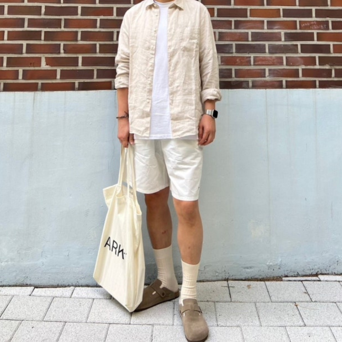 Birkenstock Boston Soft Footbed Taupe - Regular 착용 스타일