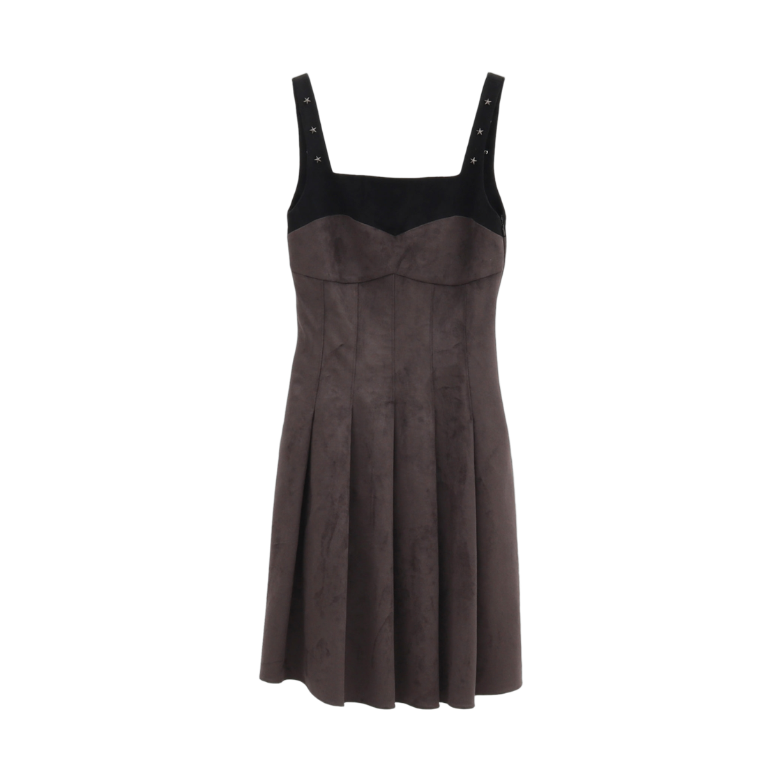 리히트 리벳 스웨이드 드레스 브라운(Reheat Rivet Suede Dress Brown)