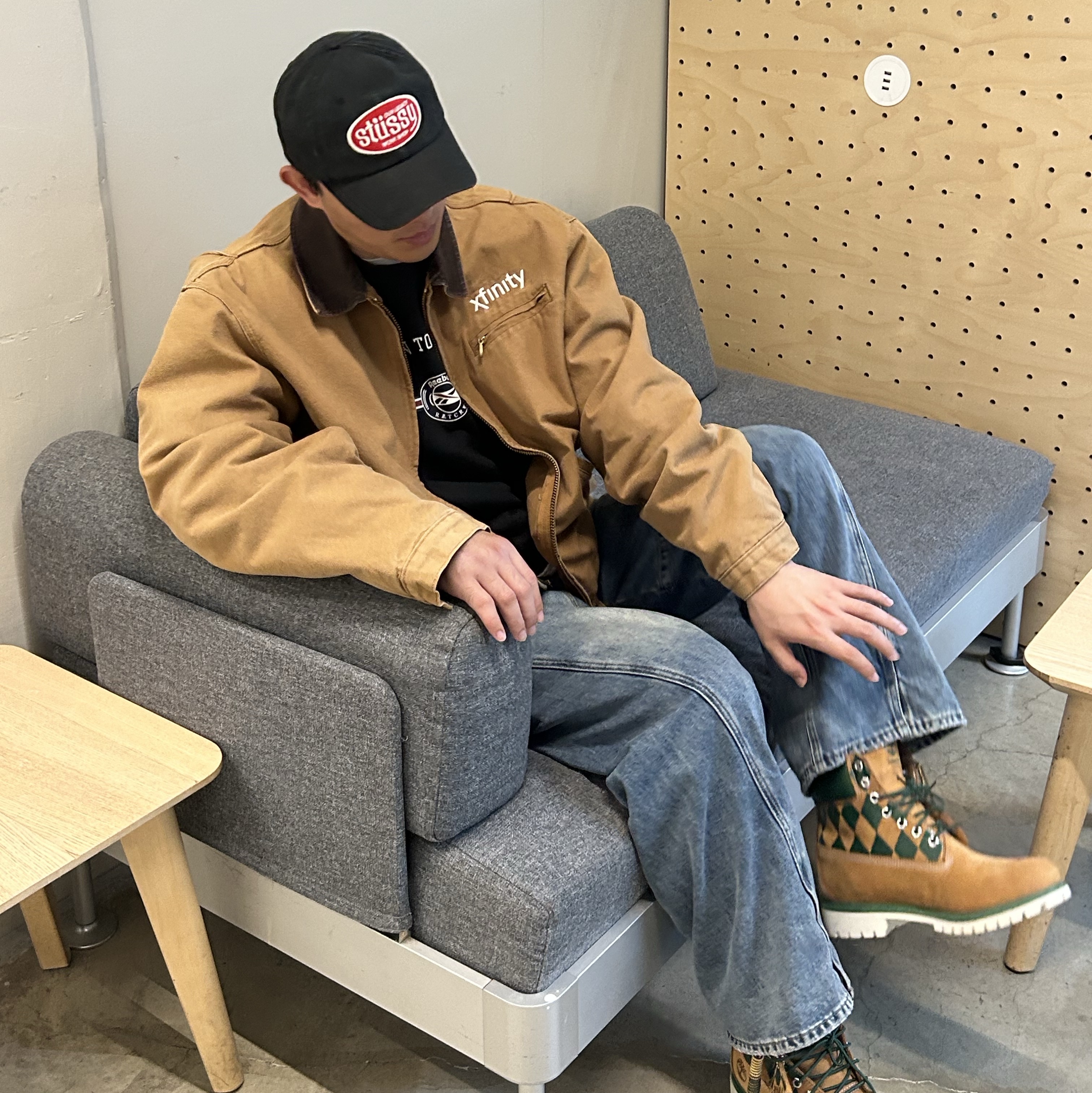 Stussy x Our Legacy Work Shop Mid-depth Cap Black, Kasina x Timberland 6 In Premium Vibram Gtx Wheat - Wide 착용 스타일 - 1