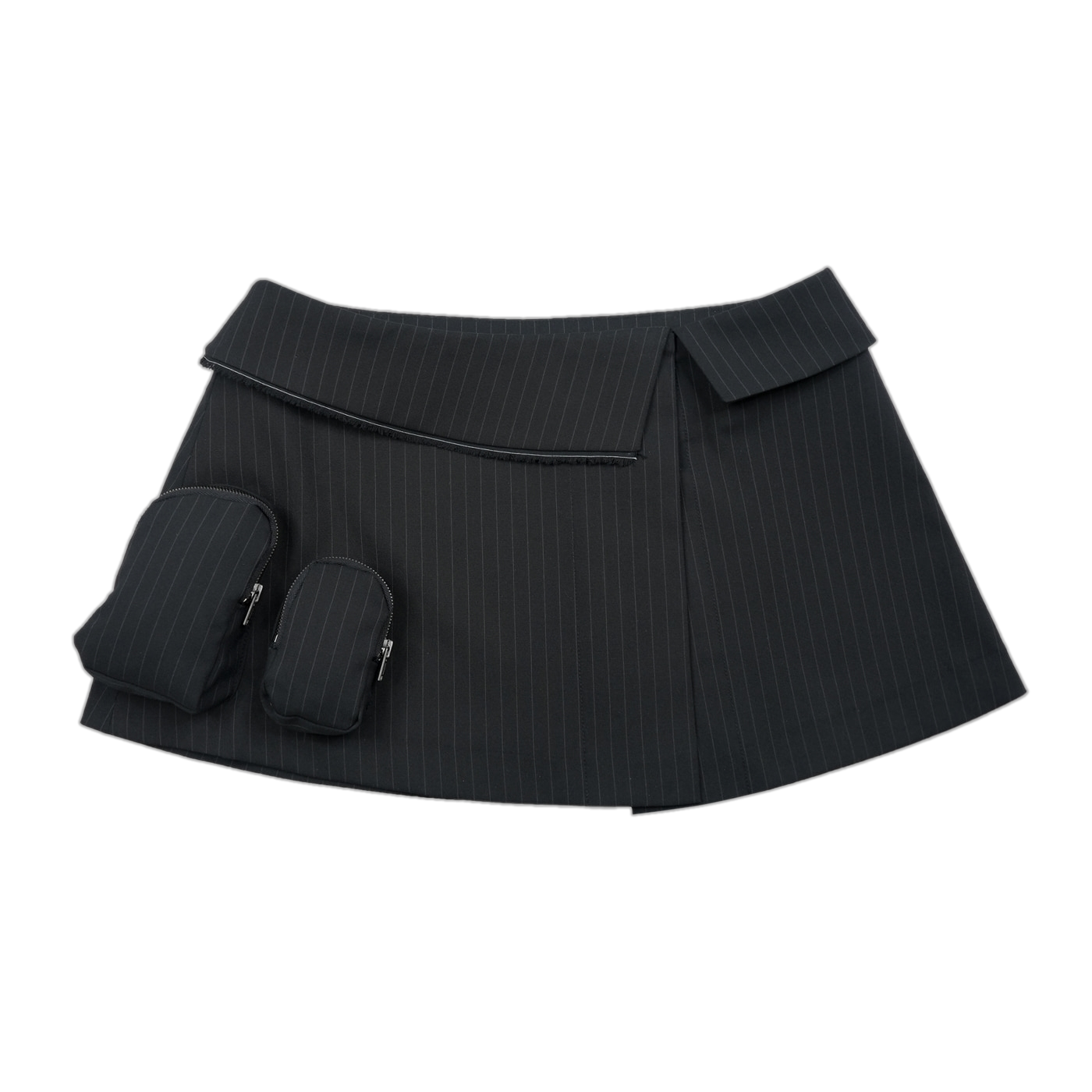 리히트 포켓 레이어드 스커트 블랙(Reheat Pocket Layered Skirt Black)