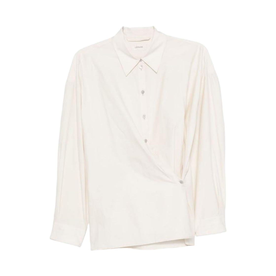 SH1141-LF1500-048 (W) Lemaire Straight Collar Twisted Shirt Light Cream