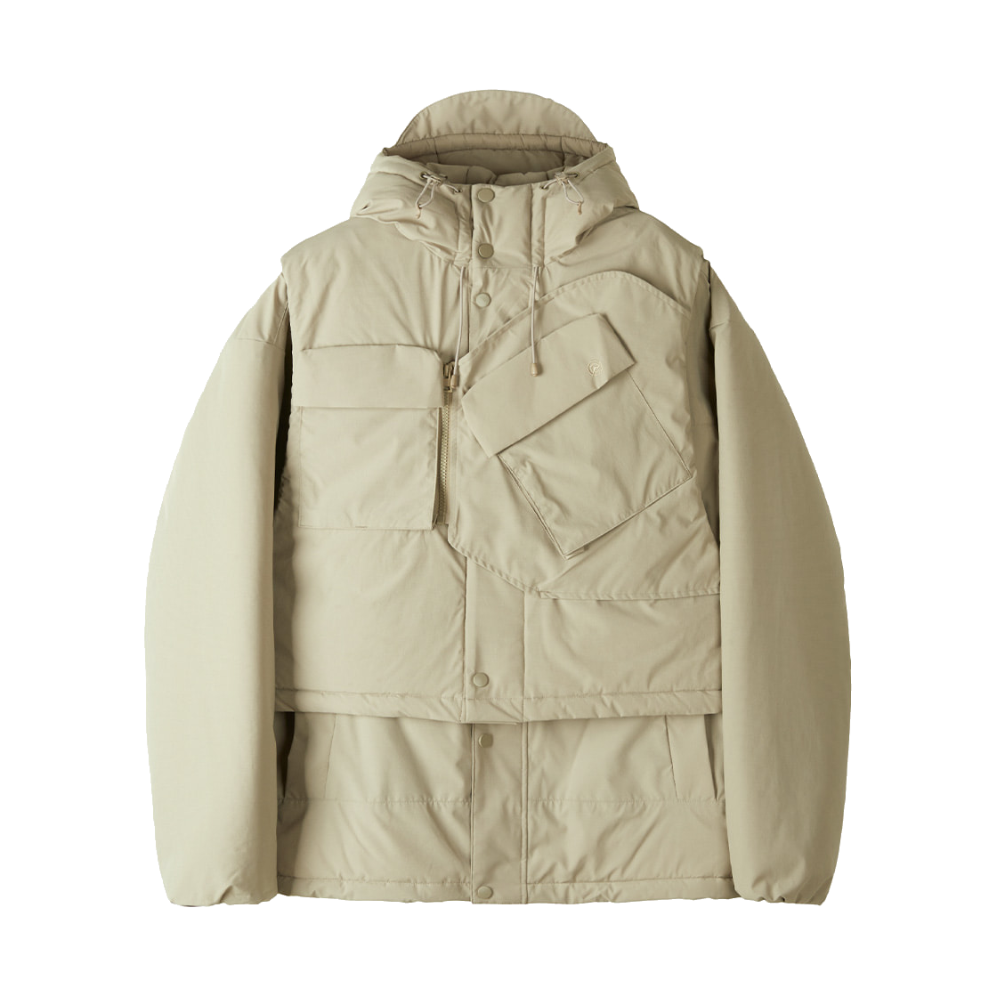 KB4JK1074MBG KALA PATTHAR KP Logo 3 In 1 Puffer Jacket Beige