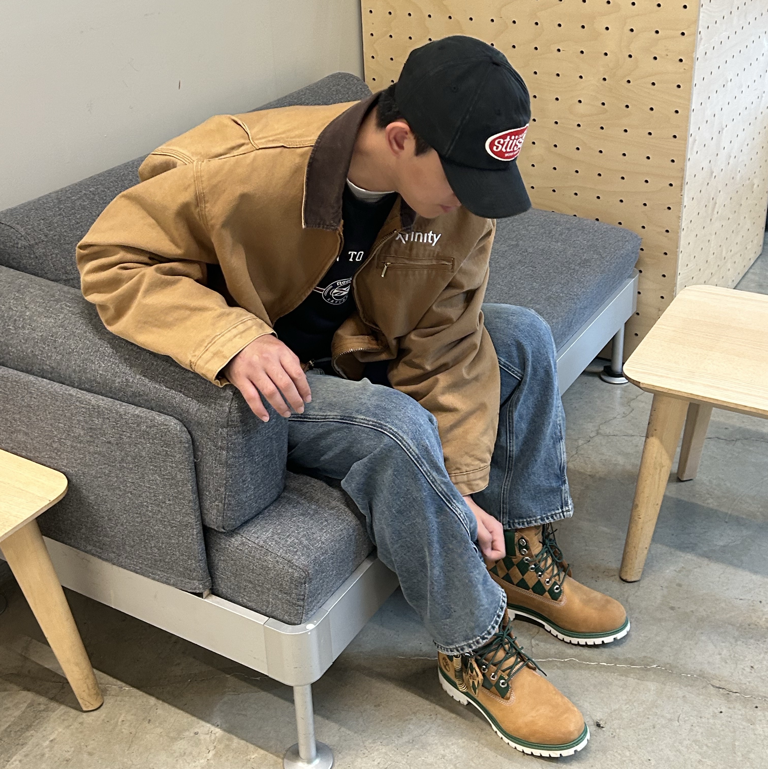 Stussy x Our Legacy Work Shop Mid-depth Cap Black, Kasina x Timberland 6 In Premium Vibram Gtx Wheat - Wide 착용 스타일 - 2