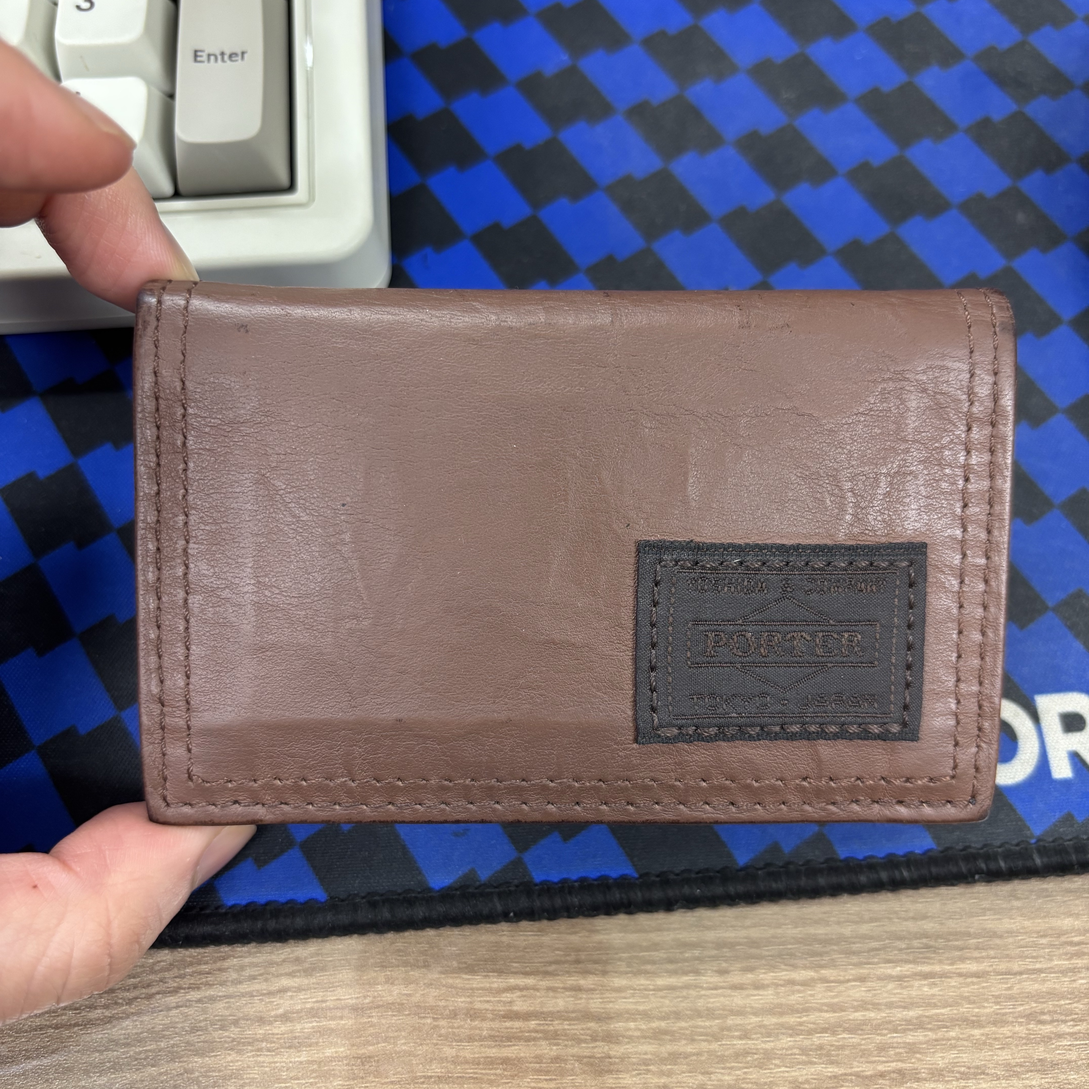 Porter Freestyle Dyneema Leather Card Case Black 착용 스타일 - 1