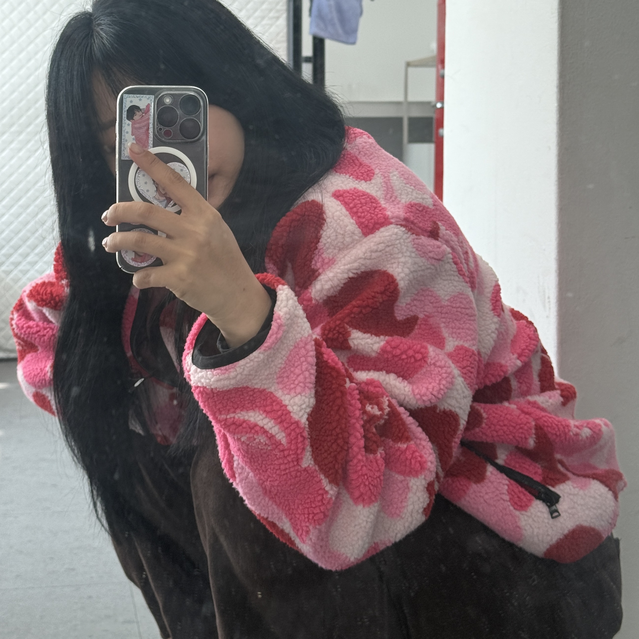 BAPE ABC Camo Boa Ripstop Reversible Jacket Pink 착용 스타일 - 1