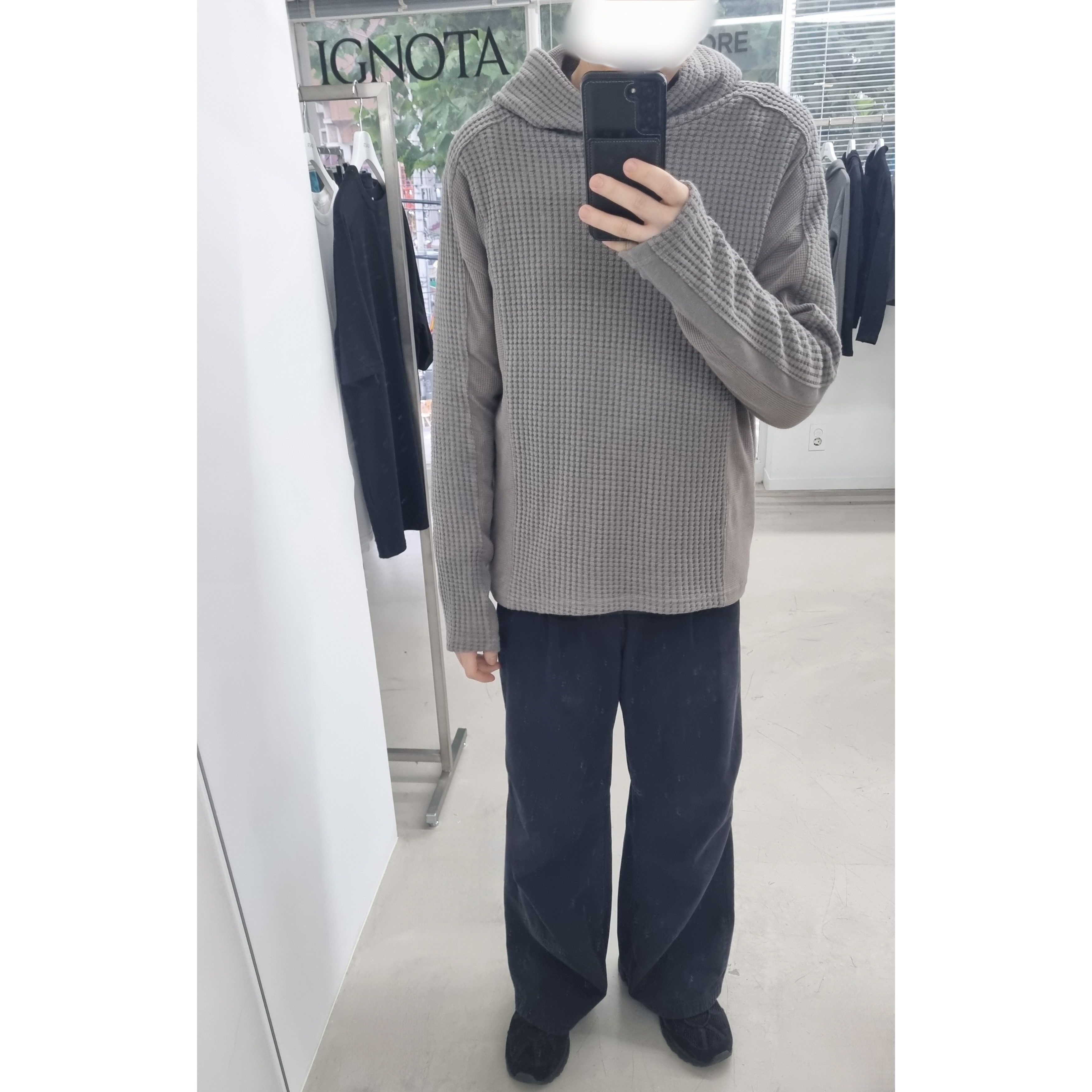 Ignota Core:13 Panel Hoodie M Deep Beige, Asics Gel-Sonoma 15-50 Black 착용 스타일 - 1