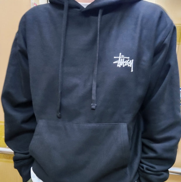 Stussy Basic Stussy Hoodie Black 착용 스타일