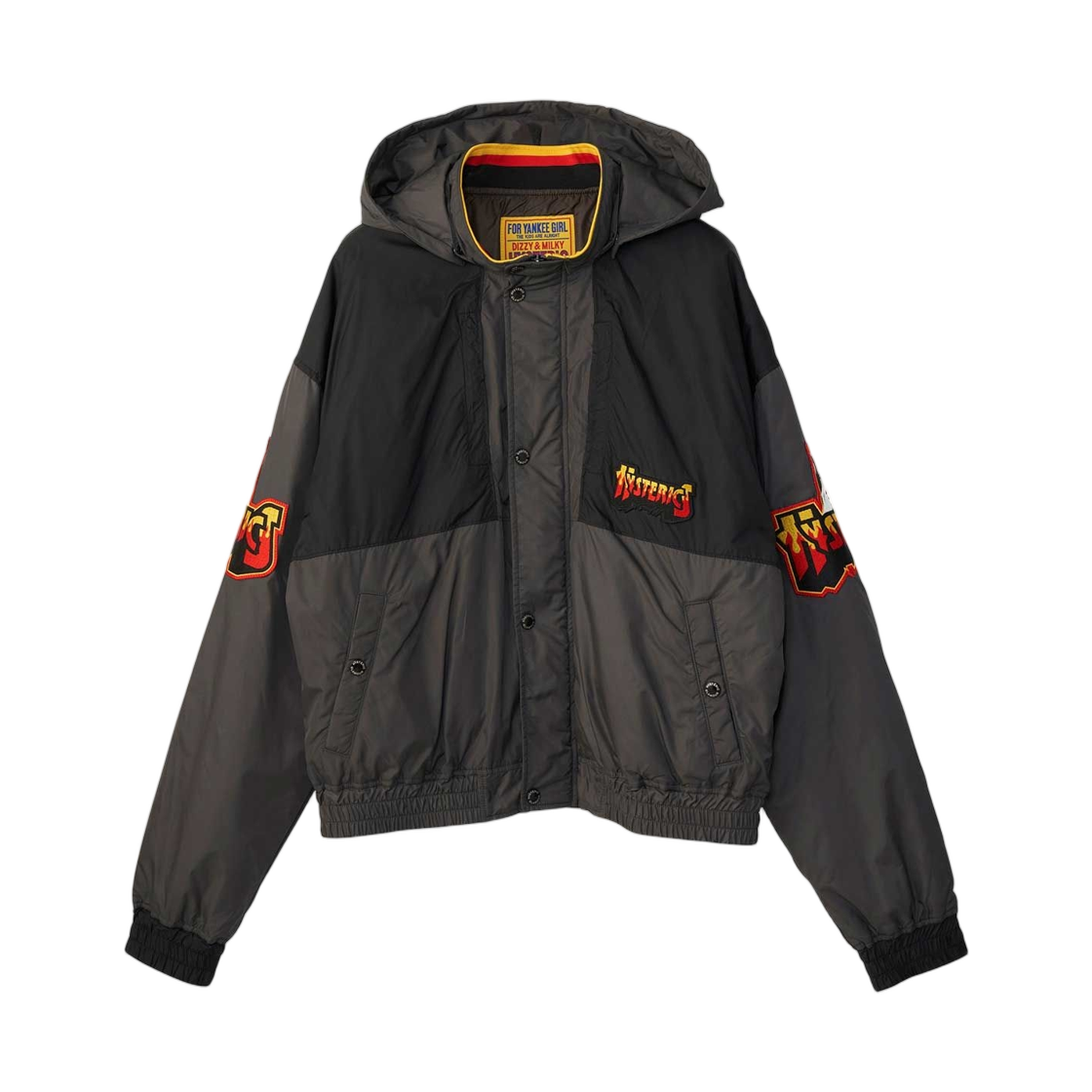 01253AB03 (W) Hysteric Glamour Bad Ass Fire Hooded Blouson Gray