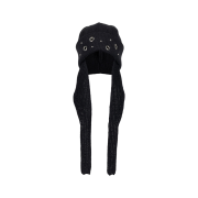 DAUSPICE Eyelet Stud Earflap Beanie Black