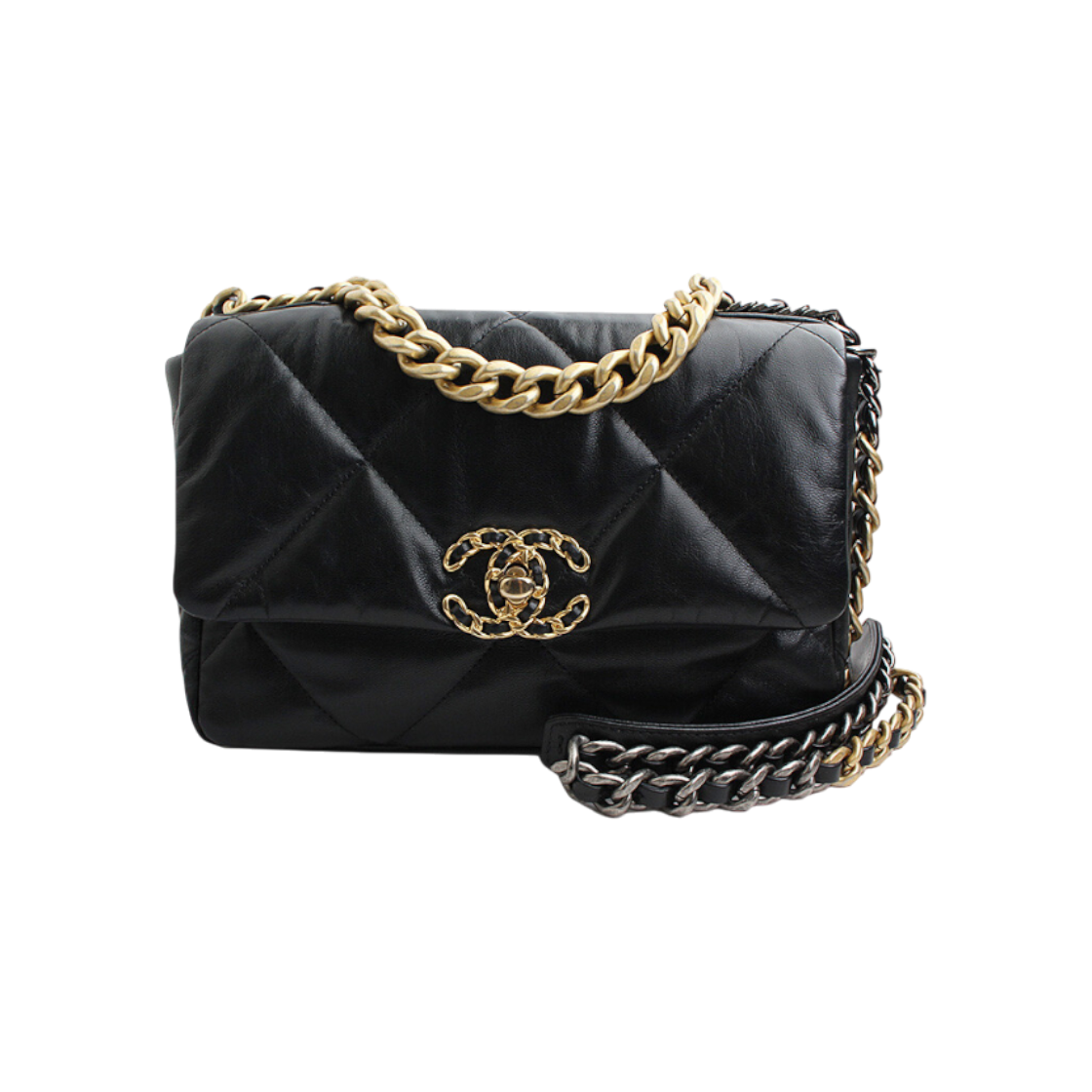 샤넬 19 블랙 스몰 금장 숄더백 (30번대)(Chanel 19 Black Small Gold Hardware Shoulder Bag (30 Series))