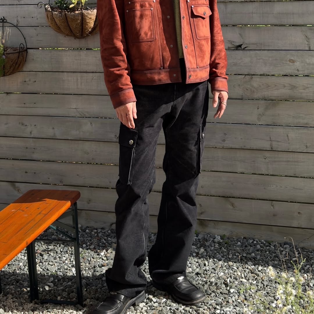 Mea Cargo Bootcut Pants Black 착용 스타일 - 1